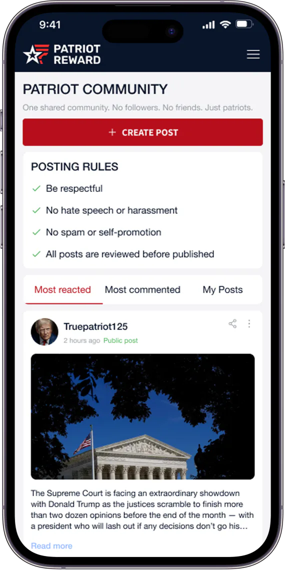 Patriot Loyalty Patriot Community on mobile